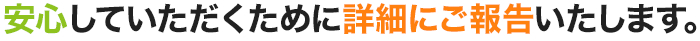 安心していただくために詳細にご報告いたします。